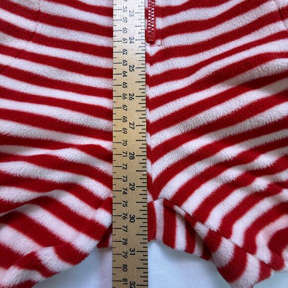 Nick & Nora Sock Monkey Adult Footie One-Piece Pajama Red White Stripe Size S - Picture 5 of 12
